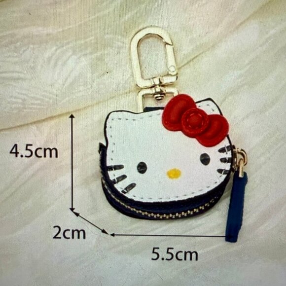 NEW Hello Kitty Mini Coin Purse Bag Charm Keychain - Picture 5 of 5